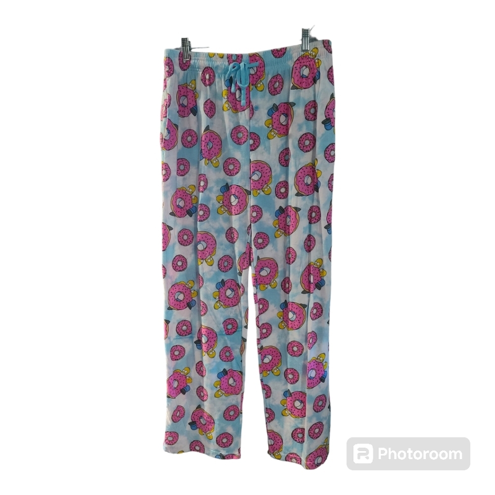 The Simpsons Homer eating donut lounge pants size large